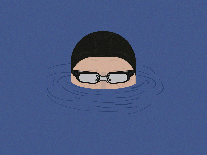 Mister Swimming pool animation blue drawing fun gif illustration illustrator plouf water