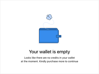 Empty Wallet app credits empty state error icon illustration line art ui wallet