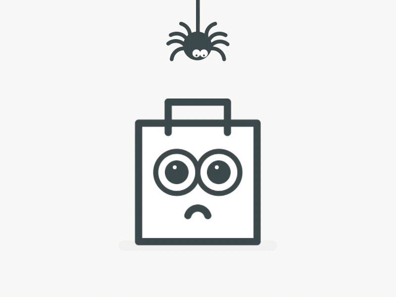 Abandoned Shopping Bag abandoned bag cart character design email illustration order shop spider