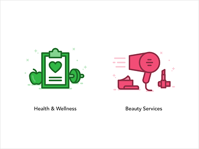 Iconography Set 1 app beauty diet gym health icon illustration line art makeup salon service ui