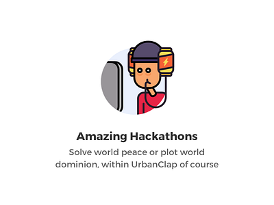 Awesome Perk #3 app branding flat food hackathon illustration job office technology ui web world