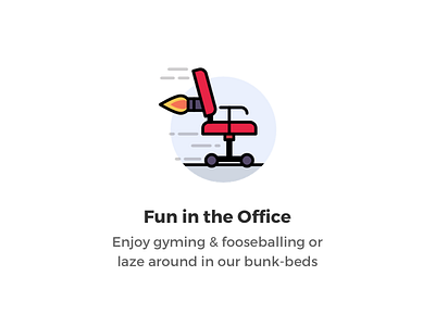 Awesome Perk #5 app branding chair flat foosball gym illustration job office sleep ui web