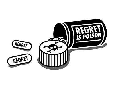 Regret is Poison clean design flat graphic design icon illustration minimal motivation poster vector