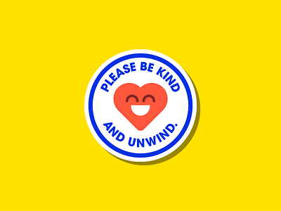 Be Kind ❤️ blue design flat happy heart icon illustration minimal peace red sticker vector