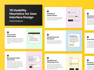 💾Nielsen's 10 Usability Heuristics app clean design download flat icon illustration minimal typography ui ux