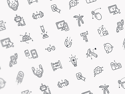 Branding icons collection glyphs icon icons illustration outline pack set sketch stroke ui