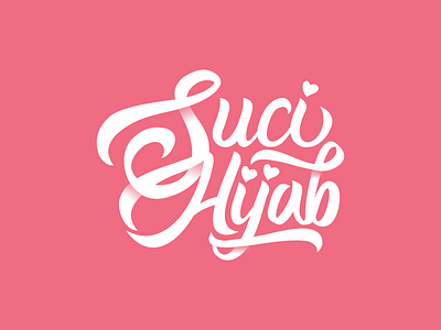 Suci Hijab arab brand calligraphic hijab indonesia islam logo logotype love muslim muslimah pink