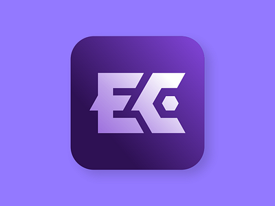 EC Tech logo concept brand design ec icon logo logo design logo ui logo ux purple ui ui design ux