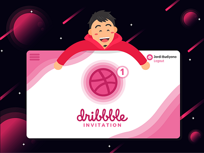 1 Dribbble Invitation. dribbble dribbble invitation first shoot invitation invite jb space