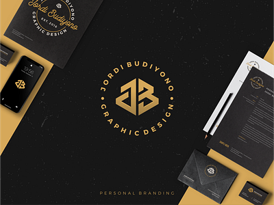 JB Personal Branding bee black logo brand identity branding gold logo honeycomb inspiration jb logo logo mockup personal branding typeface