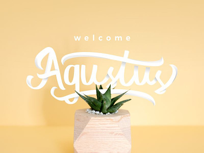 Welcome Agustus augus calligraphic calligraphy design font fonts handlettering indonesia lettering type typing yellow
