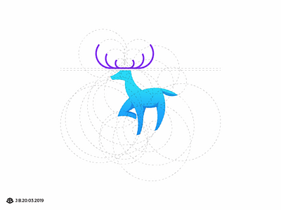 Deer logo with golden ratio animal animal logo animal logo design blue color blue logo brand branding deer deer logo design golden ratio identity logo