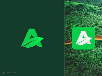 A Leaf Vol. 1 Logo Design a a green a green logo a leaf a leaf logo a letter a logo design agriculture app apps design green logo leaf logo logo logo apps logo design logogram logomark logotype