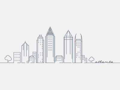 Atlanta Skyline atlanta city cityscape drawing illustration line skyline