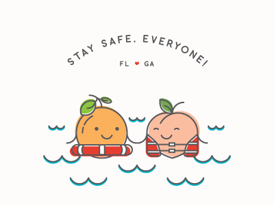 Hurricane Irma Illustration float florida georgia hurricane illustration orange peach safe water