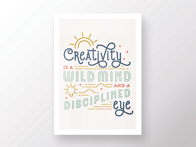 Creativity Poster art artwork color creativity illustration layout line art poster poster design quote typography