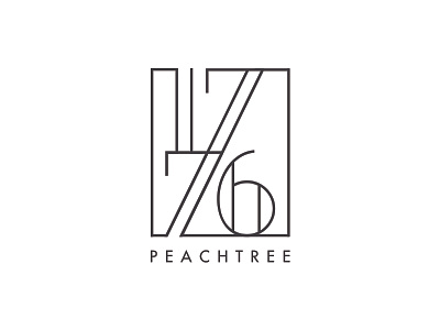 1776 Peachtree Logo icon lockup logo logo design logo mark logotype number