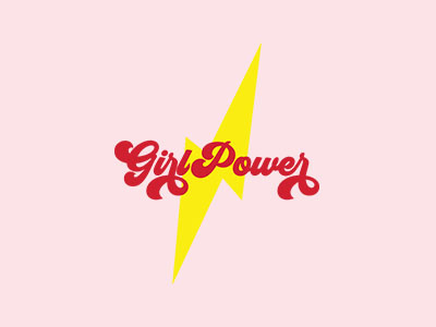 Girl Power Icon feminime girl girl power icon icon design lightning bolt logo logo design pink retro