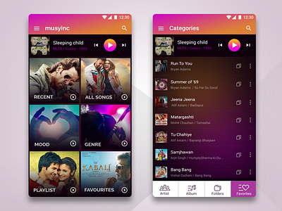 Musyinc - a music player app.