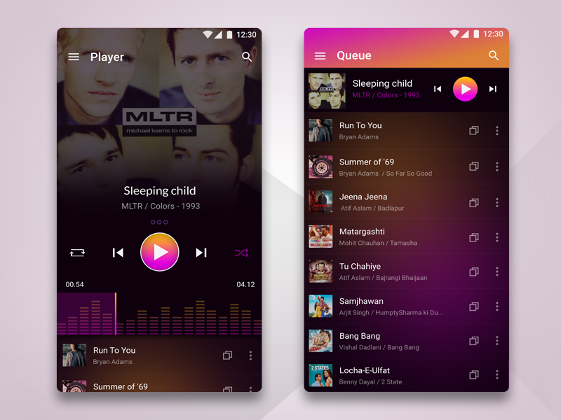 Musyinc - a music player app. by Nikhil Surendra on Dribbble