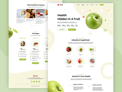 Fruit / Product Landing Page Concept apple colors desktop food fruit green healthy landingpage playful product page uidesign web web design website yellow