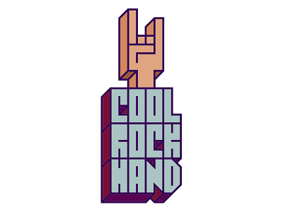 Cool Rock Hand grid hand illustration lines rock square