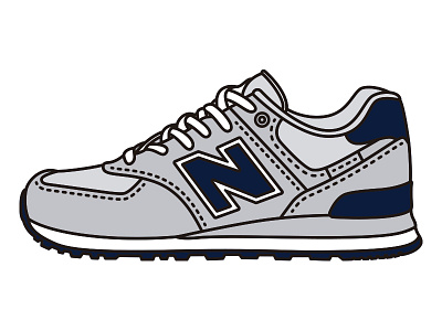 New Balance 574 574 illustration new balance thick lines