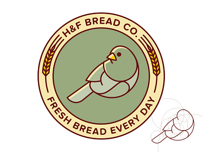 H&F Bread Company Logo bread illustration logo proportion