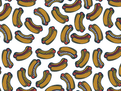 Hot D Pattern hot dog illustration pattern