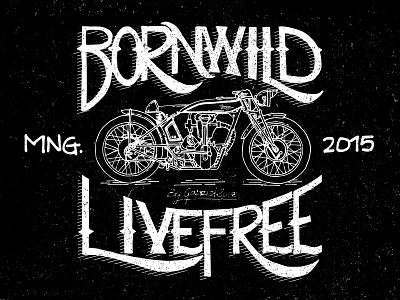 Hand Lettering Motorcycle born free hand lettering illustration live moto motor motorcycle wild