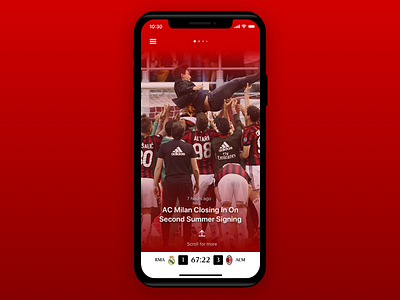 (Brand New) AC Milan App app football ios iphone x italy milan results soccer