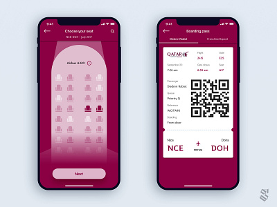 Qatar Airways seat reservation & boarding pass