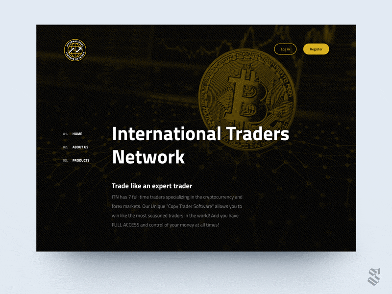 ITN Corporate Website cryptocurrency interface landing page ui web web design