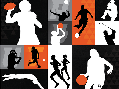 UTPB Concepts athlete black brand collage concept falcon orange pattern silhouette sports type typography university