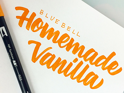 Homemade Vanilla brush lettering hand letter handletter ice cream lettering vanilla