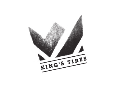 King's Tires black and white crown king logo logo design stamp texture tire tread