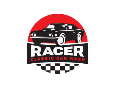 Racer Classic Car Wash Logo brand brand identity car car wash classic logo logo design