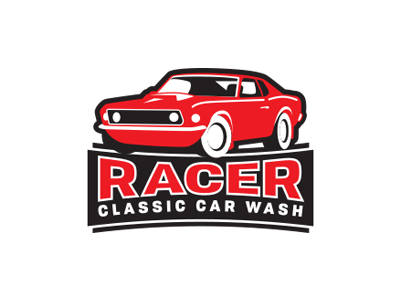 Racer Classic Car Wash Logo 2 brand brand identity car car wash classic logo logo design