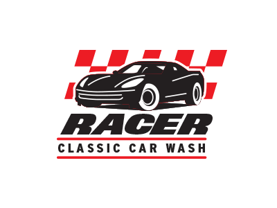 Racer Classic Car Wash Logo 3 brand brand identity car car wash classic logo logo design