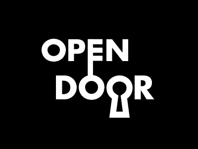 Open Door Logo brand brand identity concept key keyhole lock logo mark typography unlock word wordmark