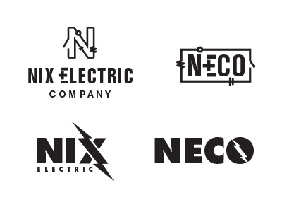 Nix Logos bolt brand concept electricity identity logo power symbol typography wordmark