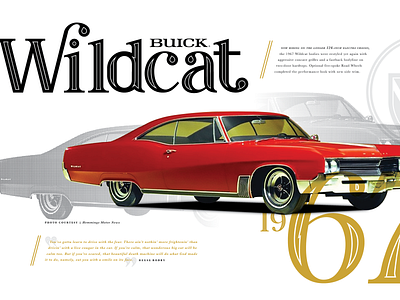 Wildcat Spread car design layout magazine publication publication design red retro type typography vintage