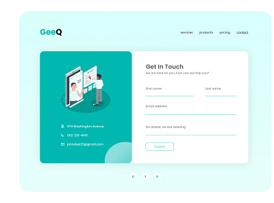 Get in Touch getintouch graphic design signup ui