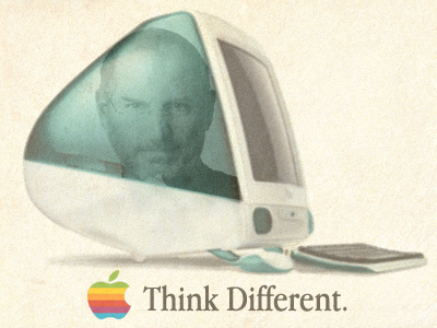 Steve Jobs |  Think Different 1955 2011 apple blue computer different g3 green imac in ive jobs jonathan orange peace purple rest retro rip steve think yellow | 