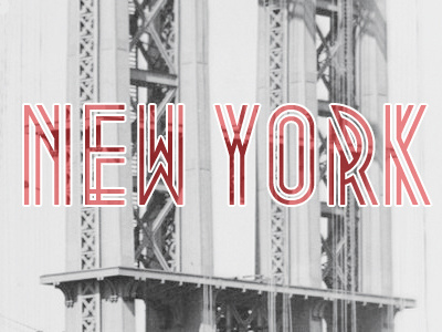 New York 1909 art bay black bridge city construction deco font manhattan metropolis new red retro white york
