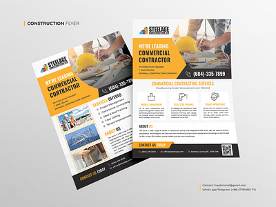 Construction Services Flyer Design advertisement brochure build building commercial construction construction flyer construction services design flyer flyer design graphic design handyman flyer leflate print print design residential social media ad social media post typography