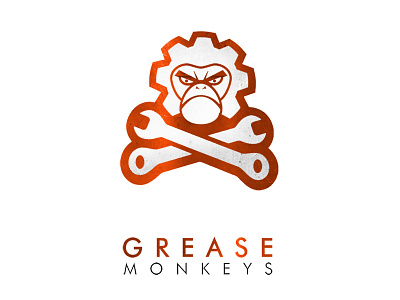 Grease Monkeys Logo car logo metallic monkey repair