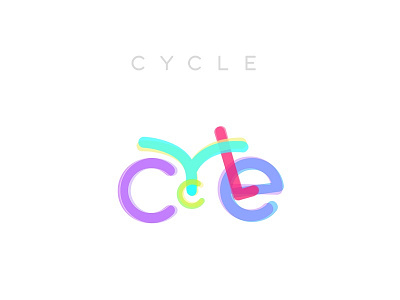 Cycle bicycle colors cycle logo minimal