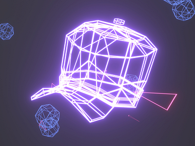 3D neon hat 3d art hat neon neon light