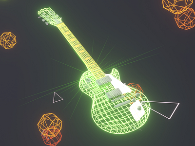 Neon Guitar 3d 3d art 3d illustration illustraion illustration neon neon light